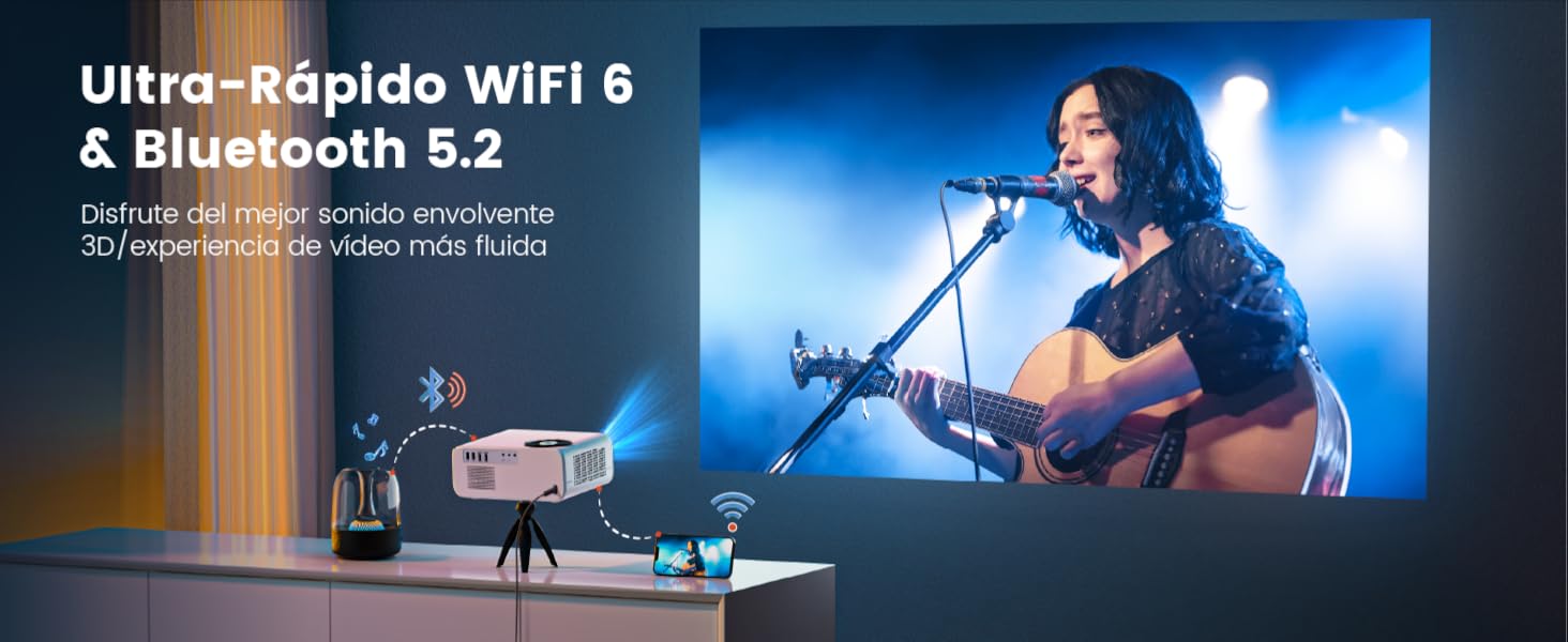 Proyector WiFi Bluetooth Full HD 1080P